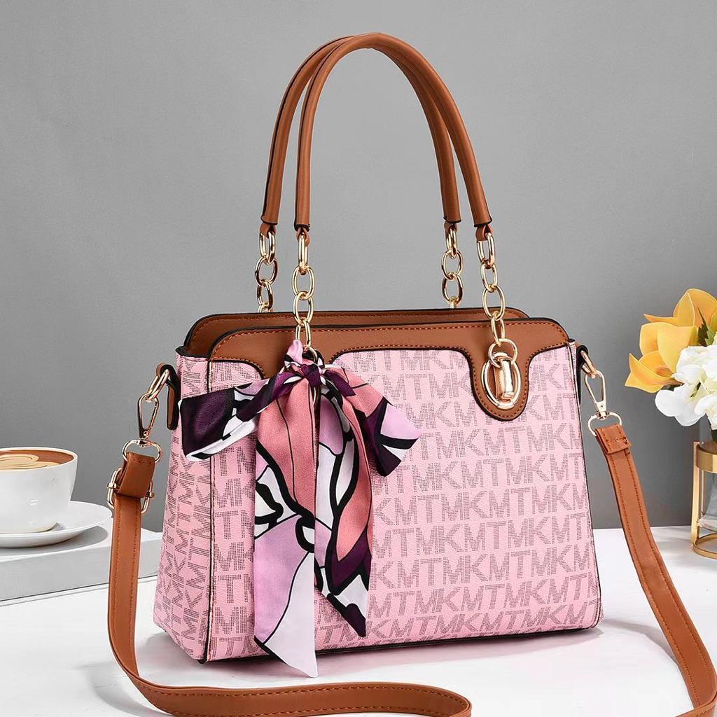 Elegant Versatility: Female Shoulder PU Leather Ladies Handbag with Sling Belt & Keychain